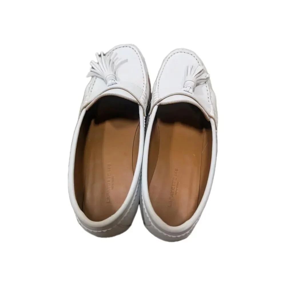 LAFAYETTE 148 NEW YORK Womens White Frieda Slip On Leather‎ Loafers Shoes 40(9)
